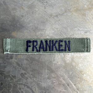 FRANKEN Embroidered Vintage ‘Army Green’ Military name tape patch